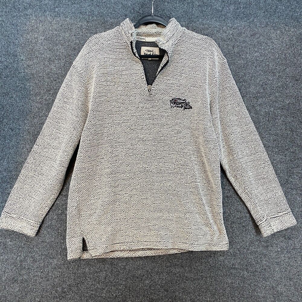 Weird Fish Sweater Mens S Beige 1/4 Zip Pullover Outdoor Hiking Sweatshirt Adult